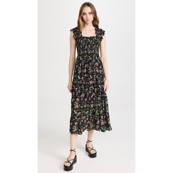 💕HILL HOUSE HOME💕 The Ellie Nap Dress ~ Berry Floral Print Small - Picture 2 of 16